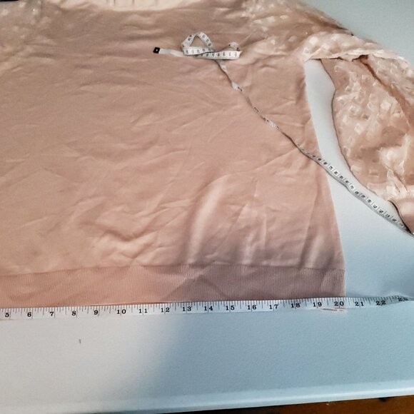 Adrianna Papell Clip Diamond Sleeve Sweater XL Pearl Blush - Picture 10 of 12